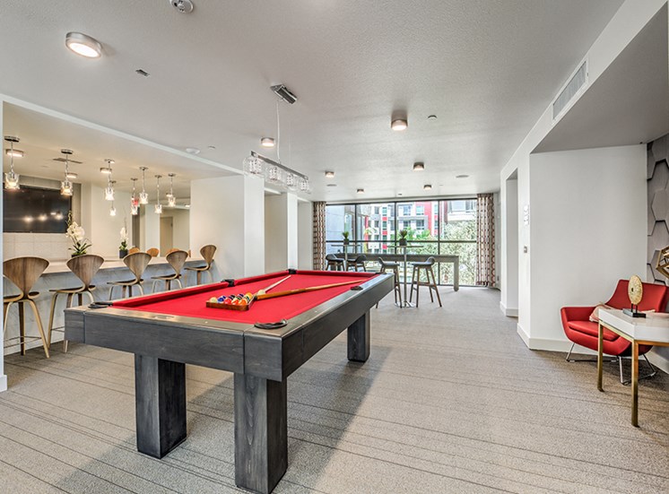 resident common area with pool table